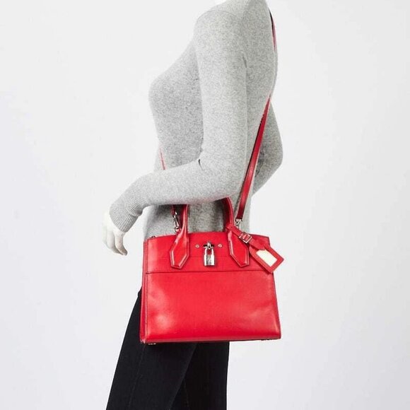 Louis Vuitton Red Smooth Leather City Steamer Mini Bag - Picture 3 of 12